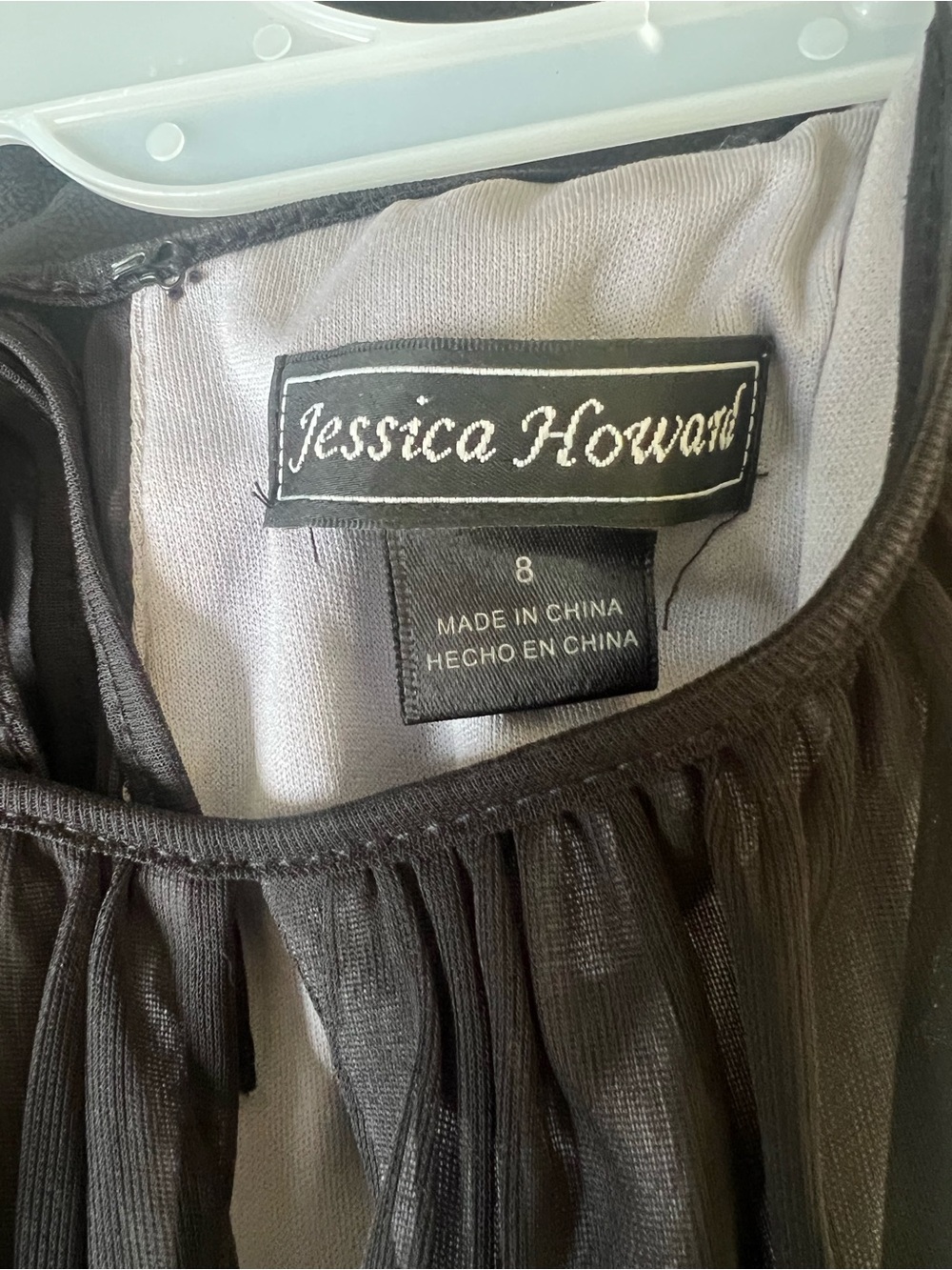 Jessica Howard Black Pleated Overlay Evening Dress - Picture 4 of 4